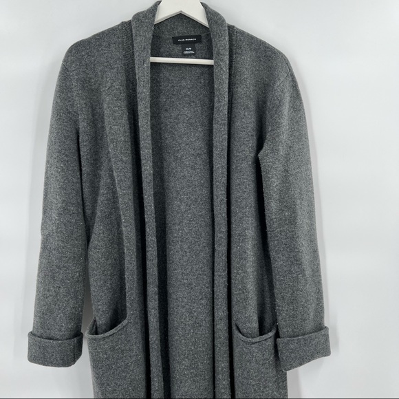Club Monaco charcoal grey open style long cardigan - Picture 3 of 5